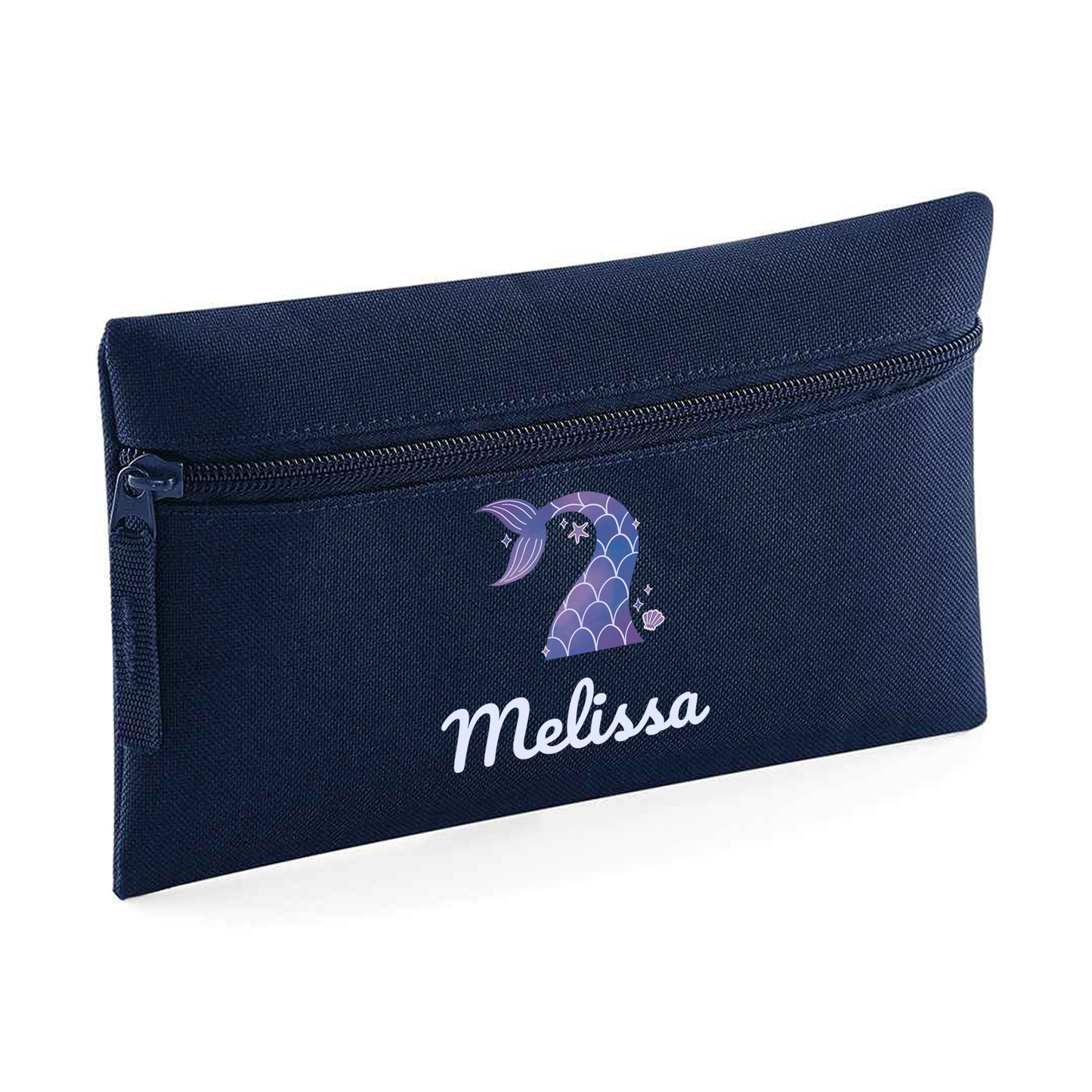 Mermaid Tail Personalised Kids Pencil Case – Stationery Storage Bag for School