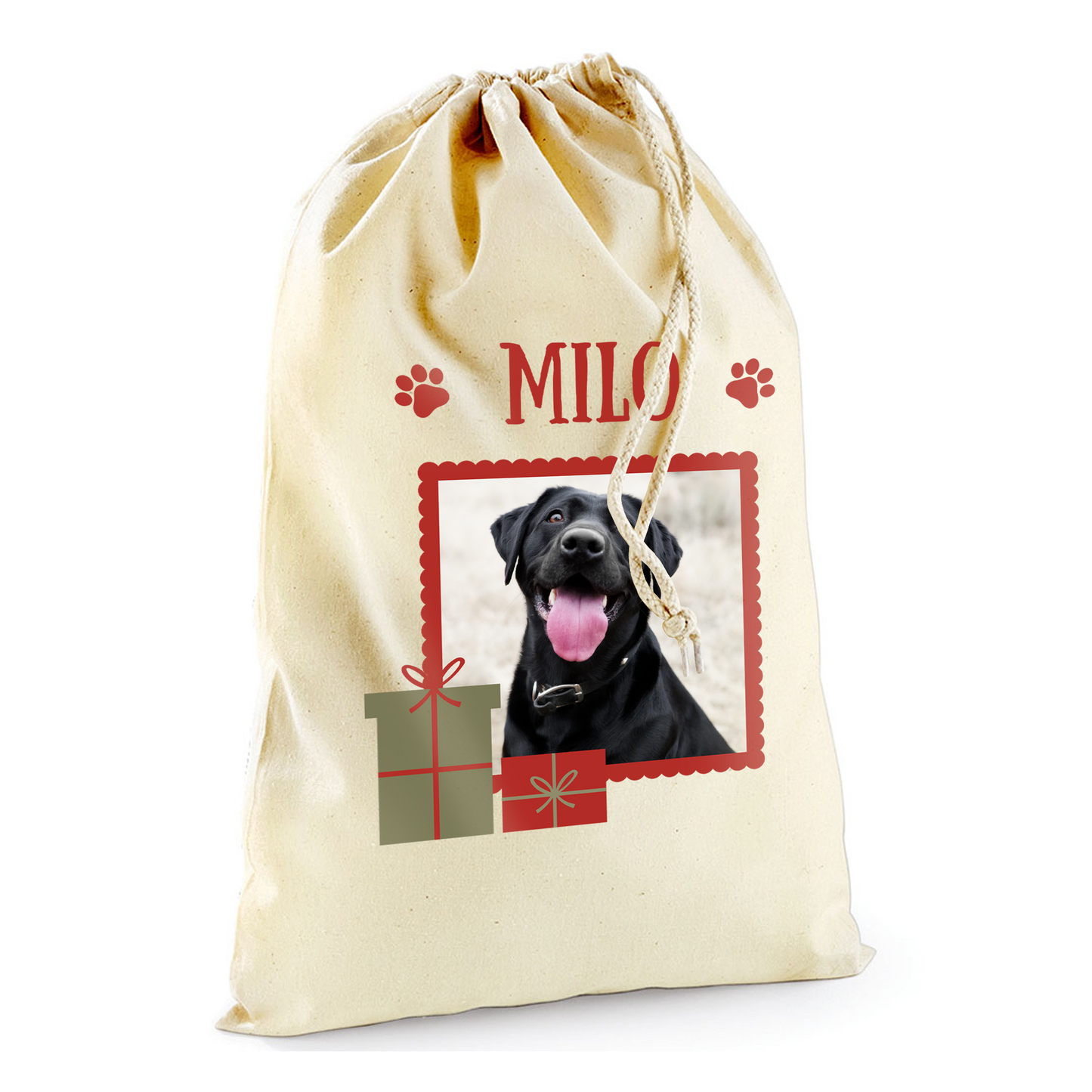 Personalised Pets Christmas Treats Gift Sack