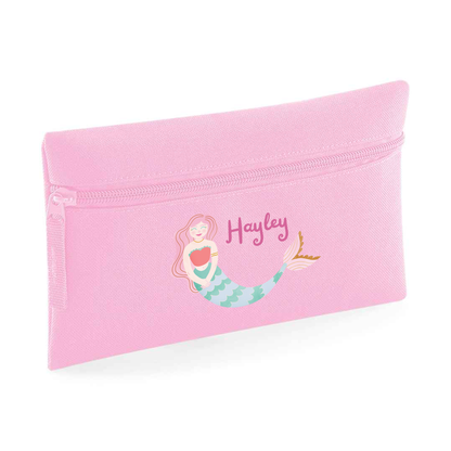 Mermaid-Themed Personalised Kids Pencil Case – Stationery Storage Bag for School
