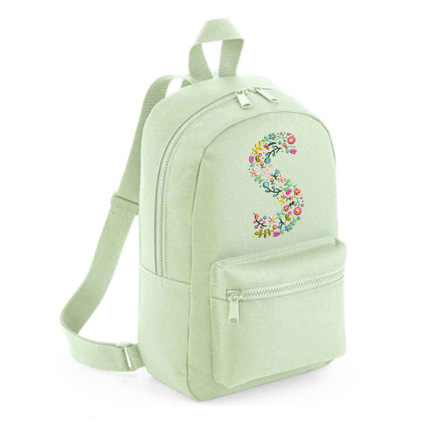 Embroidered flower initial Backpack - Personalised