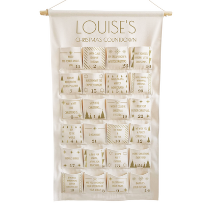 Personalised Song Advent Calendar Countdown to Christmas with 24 musical pockets