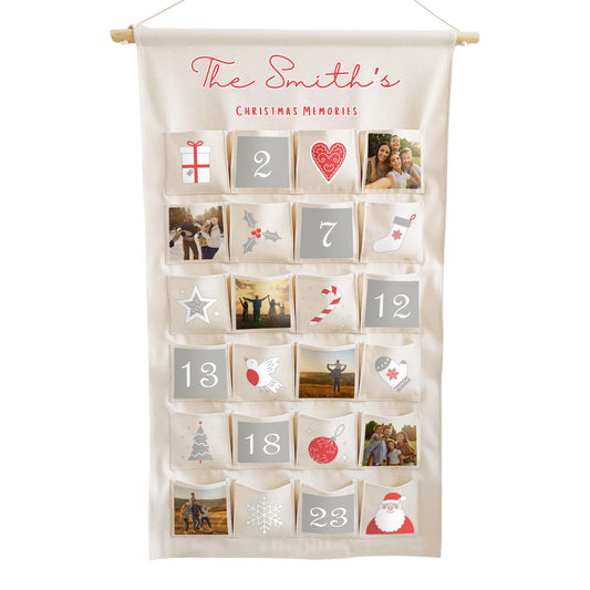 Personalised family advent calendar with custom family name