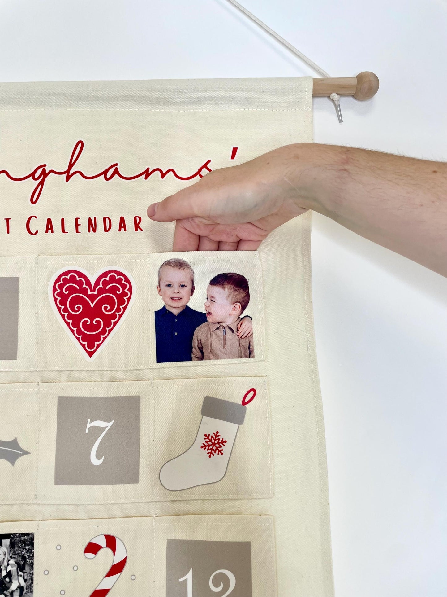 Personalised festive countdown calendar for families