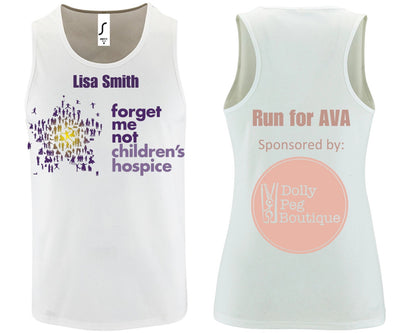 Custom Charity Running Vest – Personalised Front & Back | Marathon, Fundraiser, Memorial Run, Sponsored Event