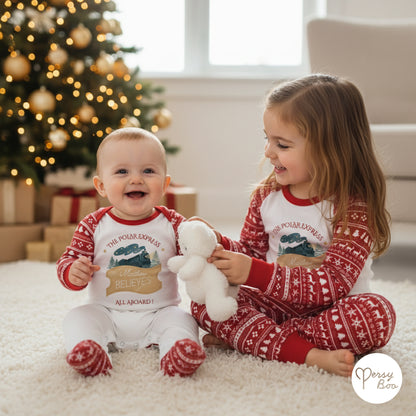 Polar Express with the Family - Personalised - Traditional Christmas Pyjamas