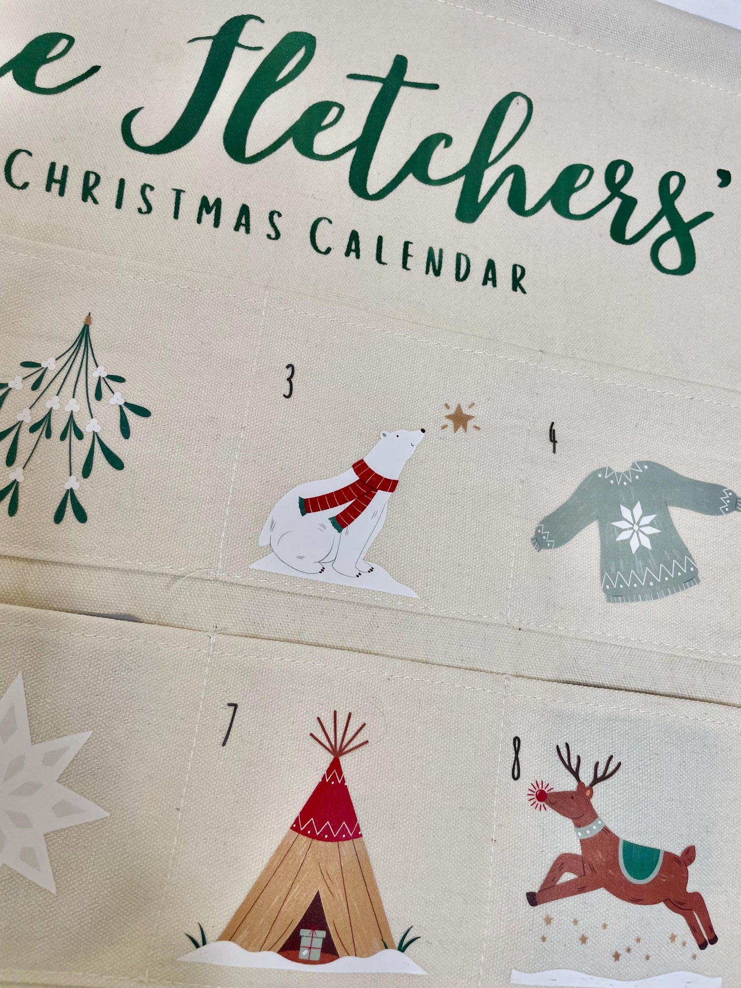 Reusable personalised forest advent calendar for December countdown