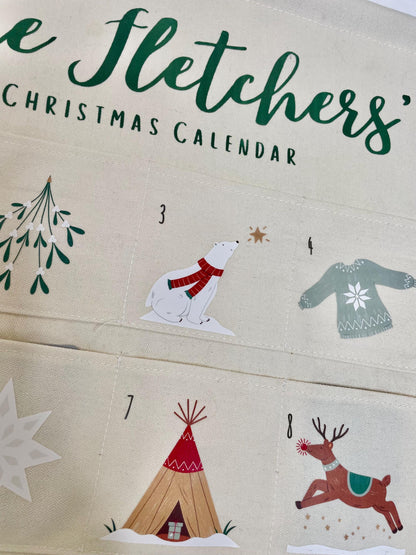 Reusable personalised forest advent calendar for December countdown