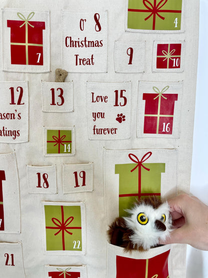 Reusable pet advent calendar made from high-quality canvas fabric