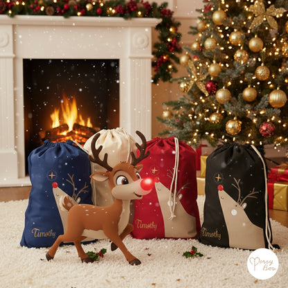 Personalised Rudolf Christmas Sack