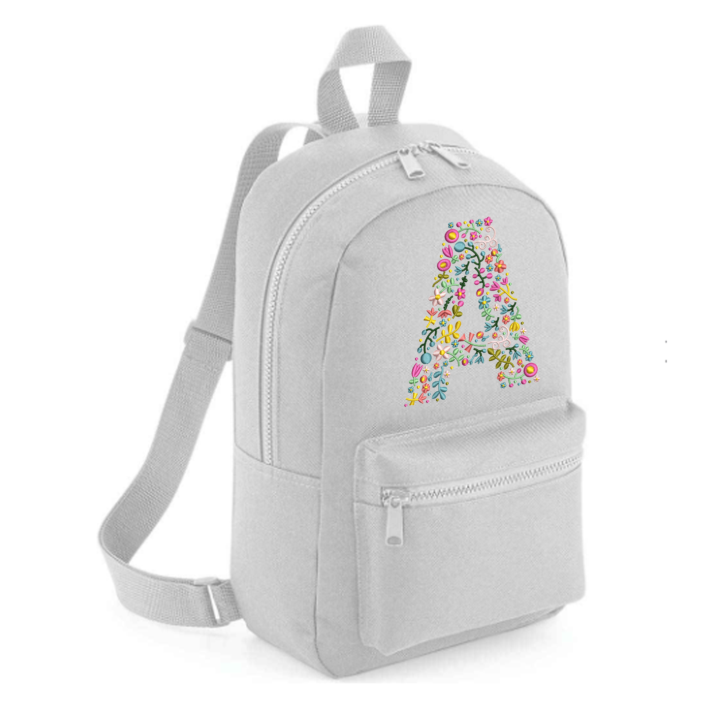 Embroidered flower initial Backpack - Personalised
