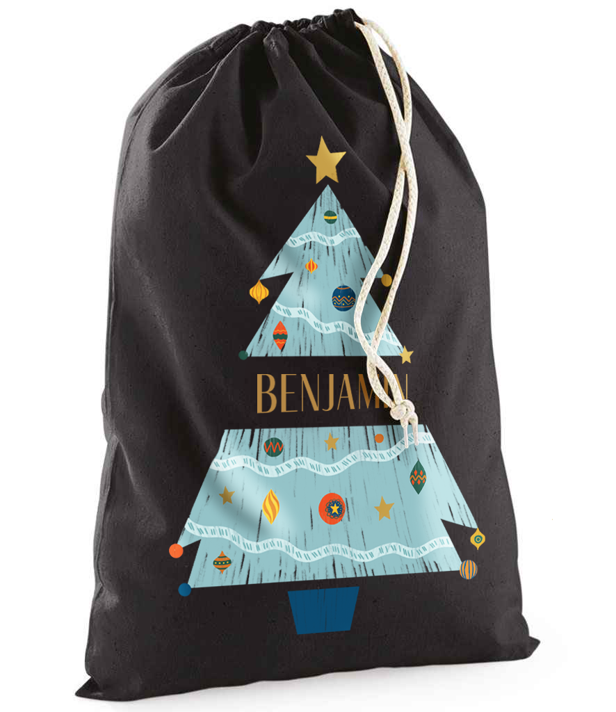 Personalised Festive Tree Sack with Christmas Gifts 100% Cotton