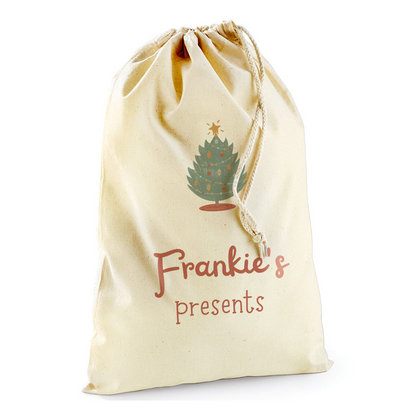 Personalised Tree Sack with Christmas Gifts 100% Cotton