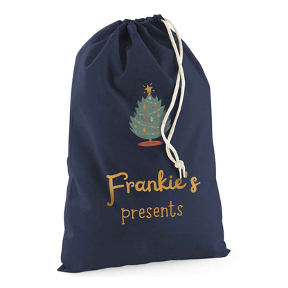 Personalised Tree Sack with Christmas Gifts 100% Cotton