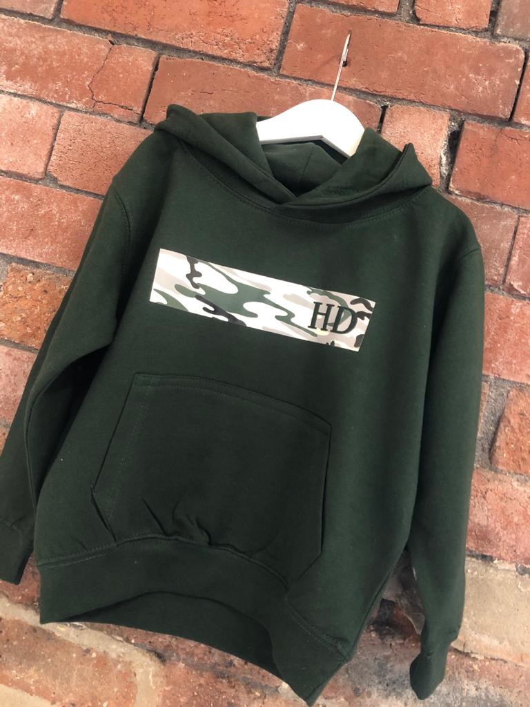 Camo Initial Hoodie - Kids