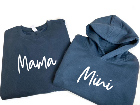 Mama & Mini Denim Blue Hoodie Twin Set
