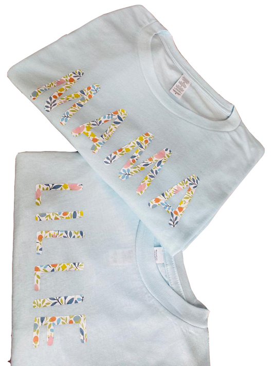 Ice Blue Floral T-shirt Twin Set