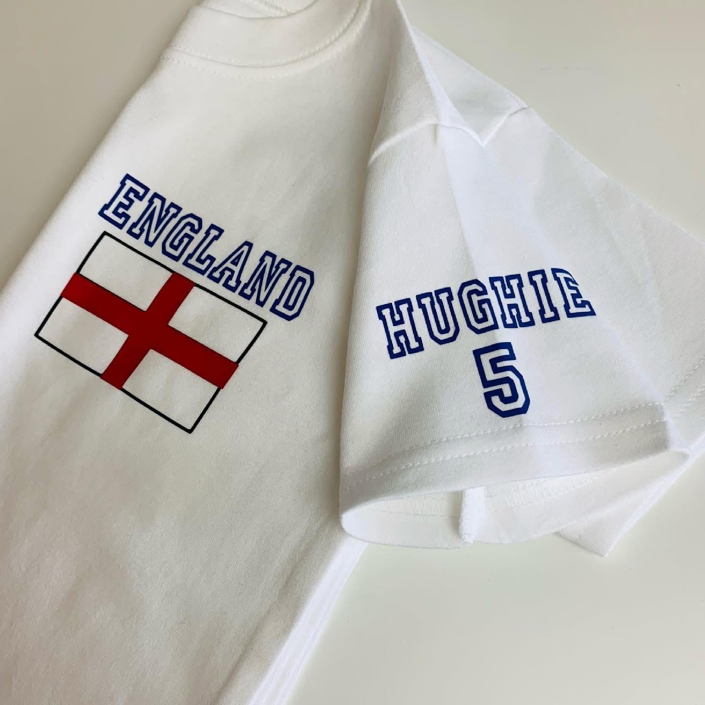Personalised England T‑Shirt – Custom Name & Number