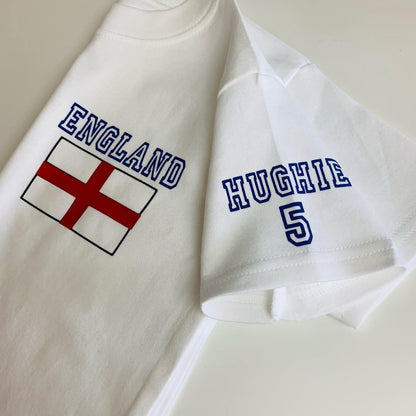 Personalised England T‑Shirt – Custom Name & Number