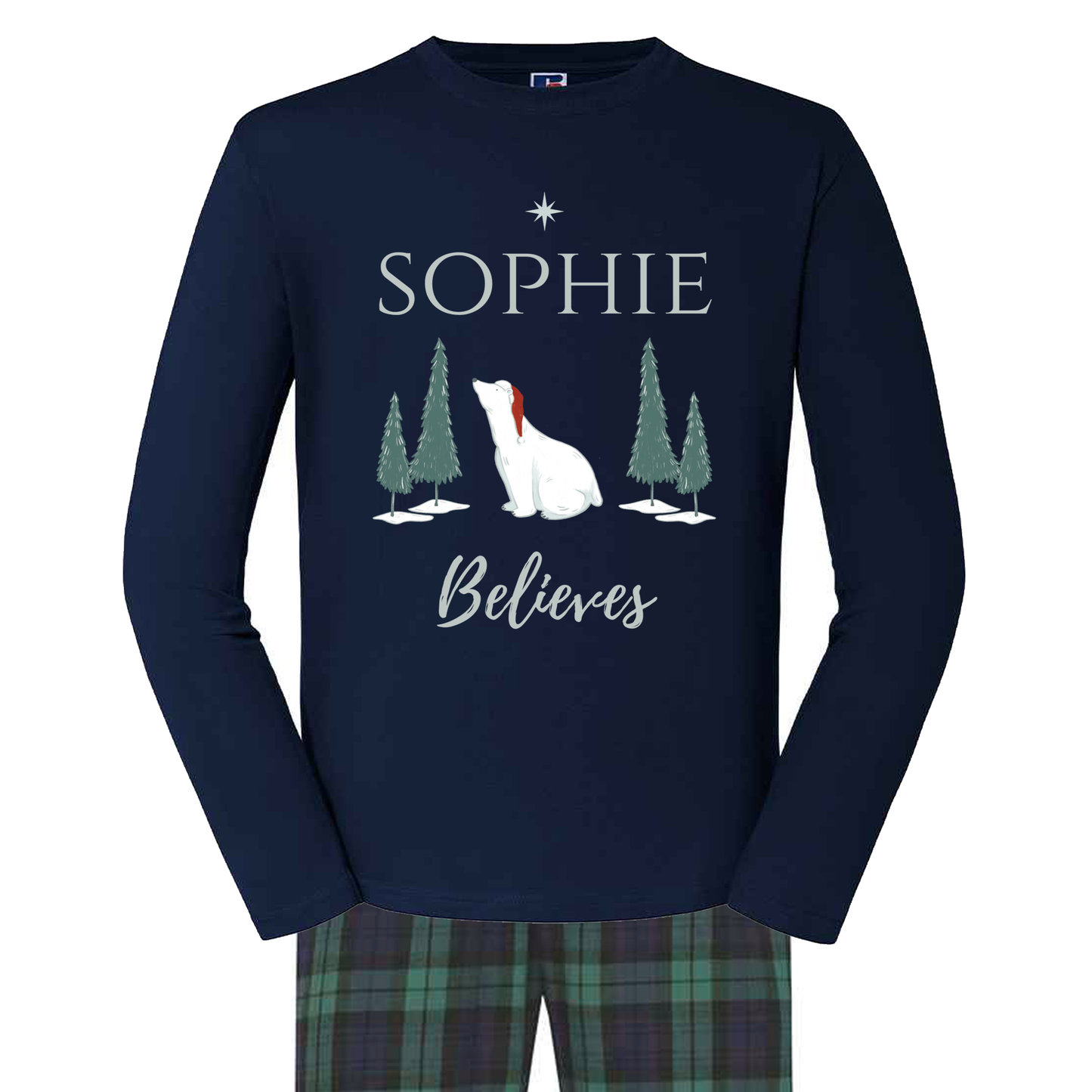 Personalised Family Christmas Pyjamas - Mix and Match - Tartan Style - Custom - Cosy Festive PJs - Add Your Name - For Kids and Adults
