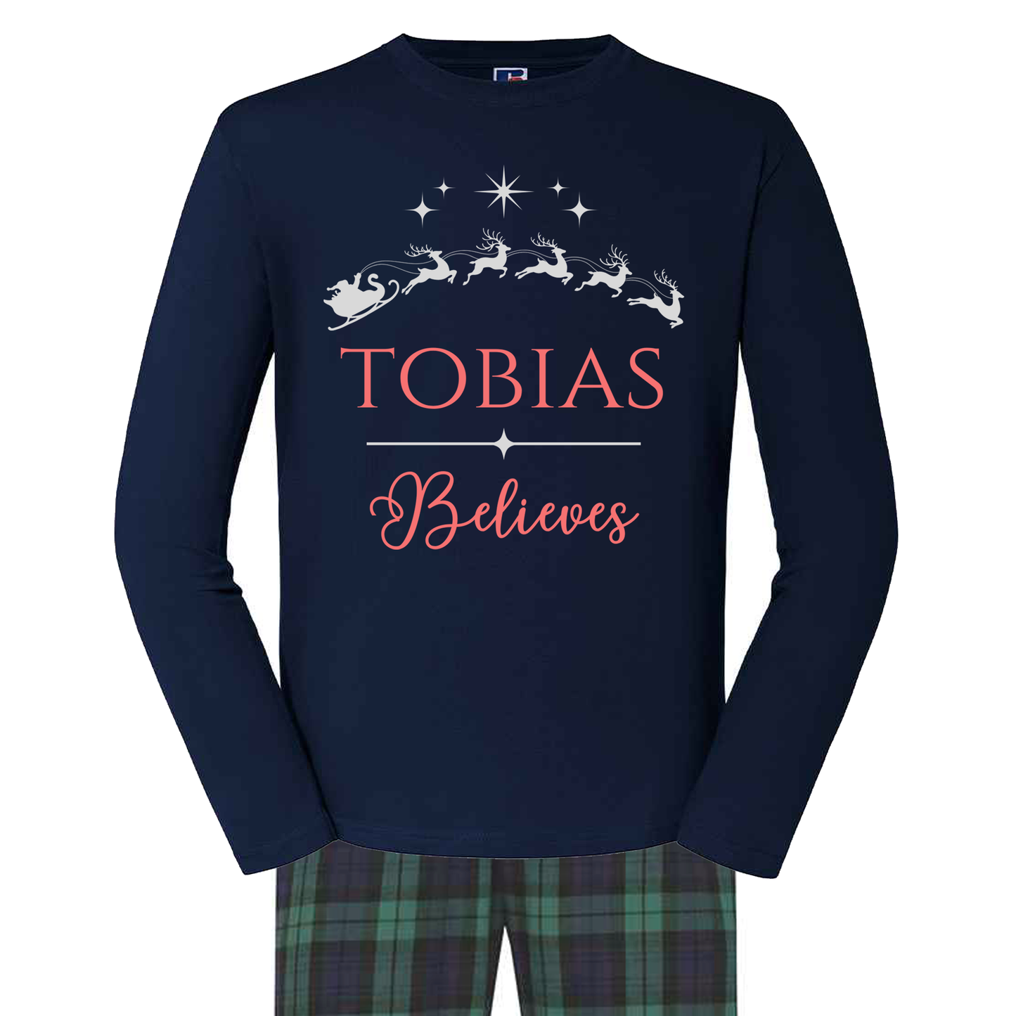 Personalised Family Christmas Pyjamas - Mix and Match - Tartan Style - Custom - Cosy Festive PJs - Add Your Name - For Kids and Adults