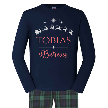 Personalised Family Christmas Pyjamas - Mix and Match - Tartan Style - Custom - Cosy Festive PJs - Add Your Name - For Kids and Adults