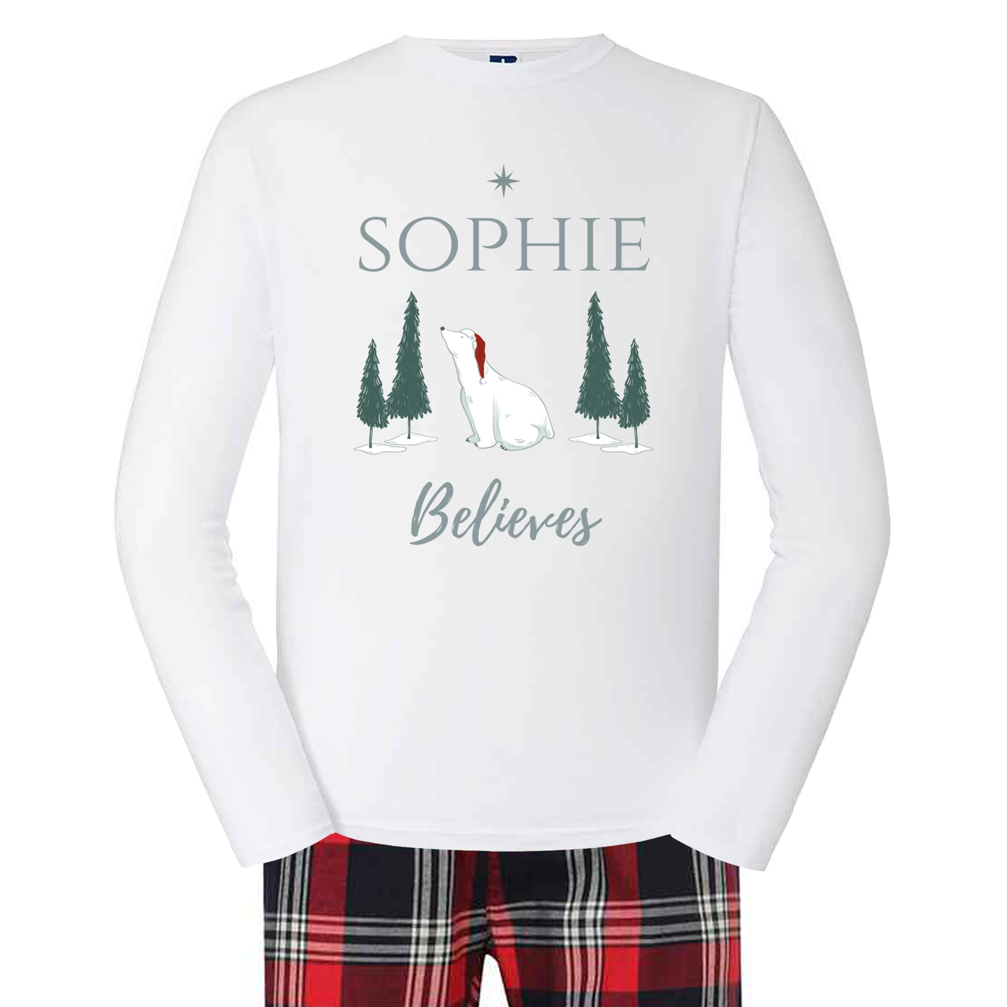 Personalised Family Christmas Pyjamas - Mix and Match - Tartan Style - Custom - Cosy Festive PJs - Add Your Name - For Kids and Adults