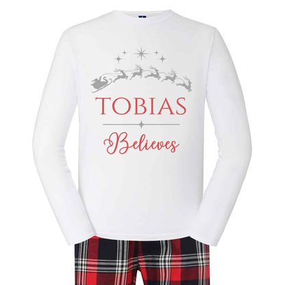 Personalised Family Christmas Pyjamas - Mix and Match - Tartan Style - Custom - Cosy Festive PJs - Add Your Name - For Kids and Adults