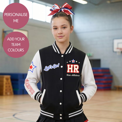Personalised Cheerleading Varsity Jacket - Customised Unisex Kids Cheer Competition Jumper