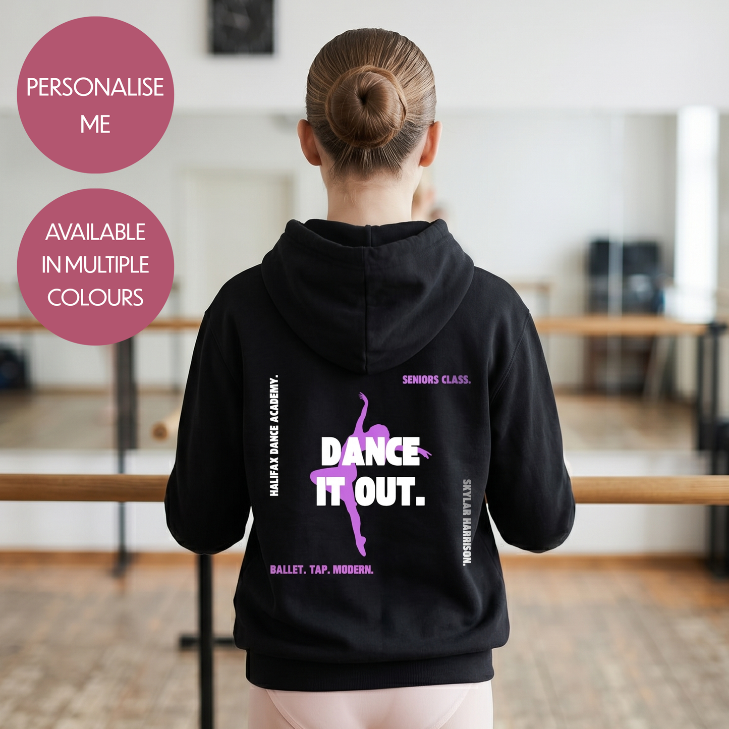 Personalised Dance Hoodie - Customised Unisex Kids Dancing Pullover - Stylish Competition Jumper
