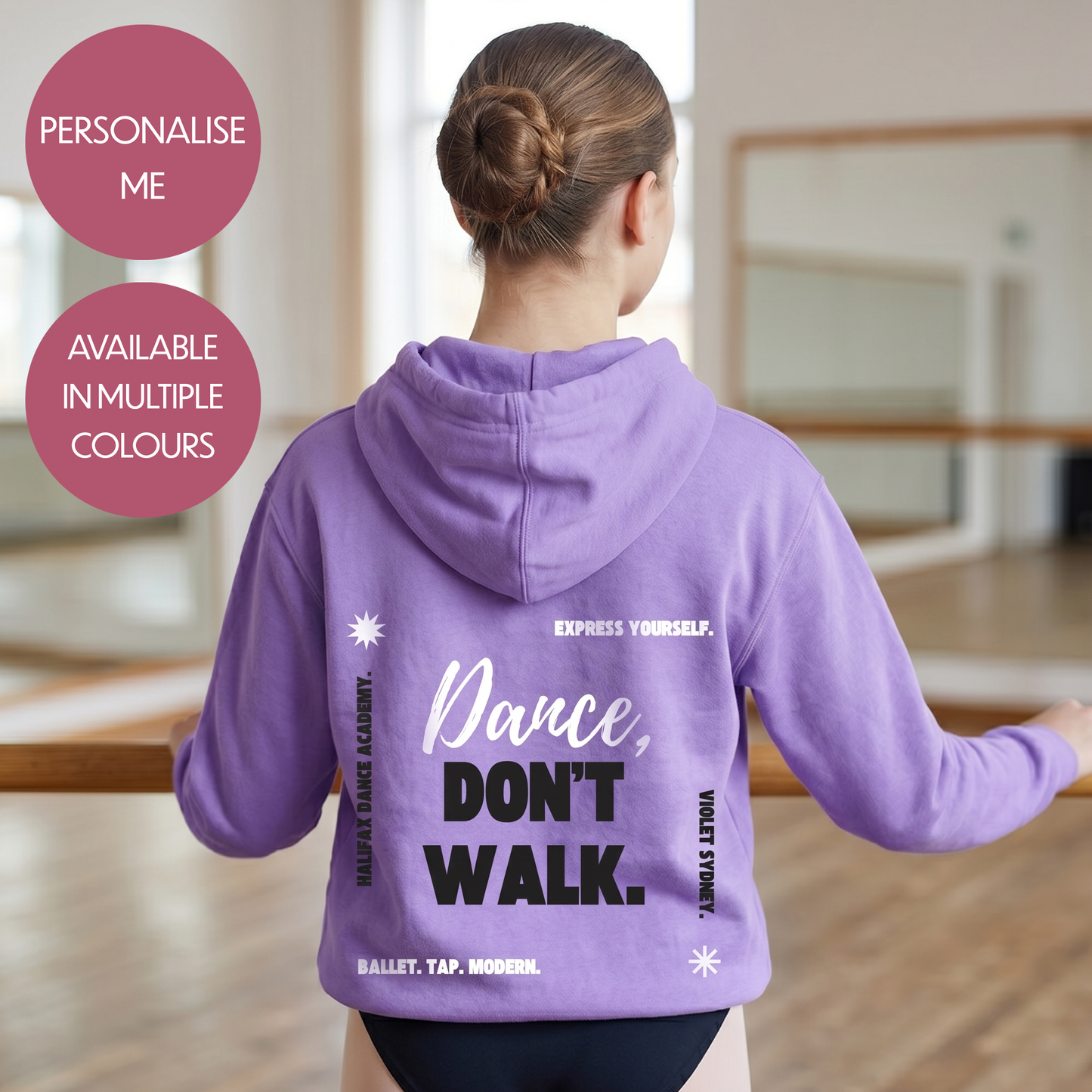 Personalised Dance Quote Hoodie - Customised Unisex Kids Dancing Pullover - Stylish Competition Jumper