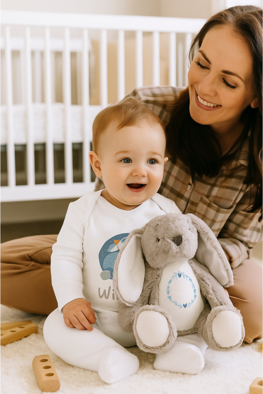 Personalised 'New Baby' Forever Bunny Teddy