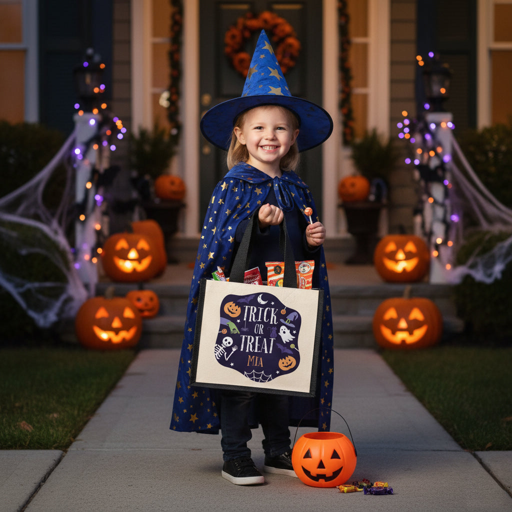Personalised Trick or Treat Kids Halloween Bag