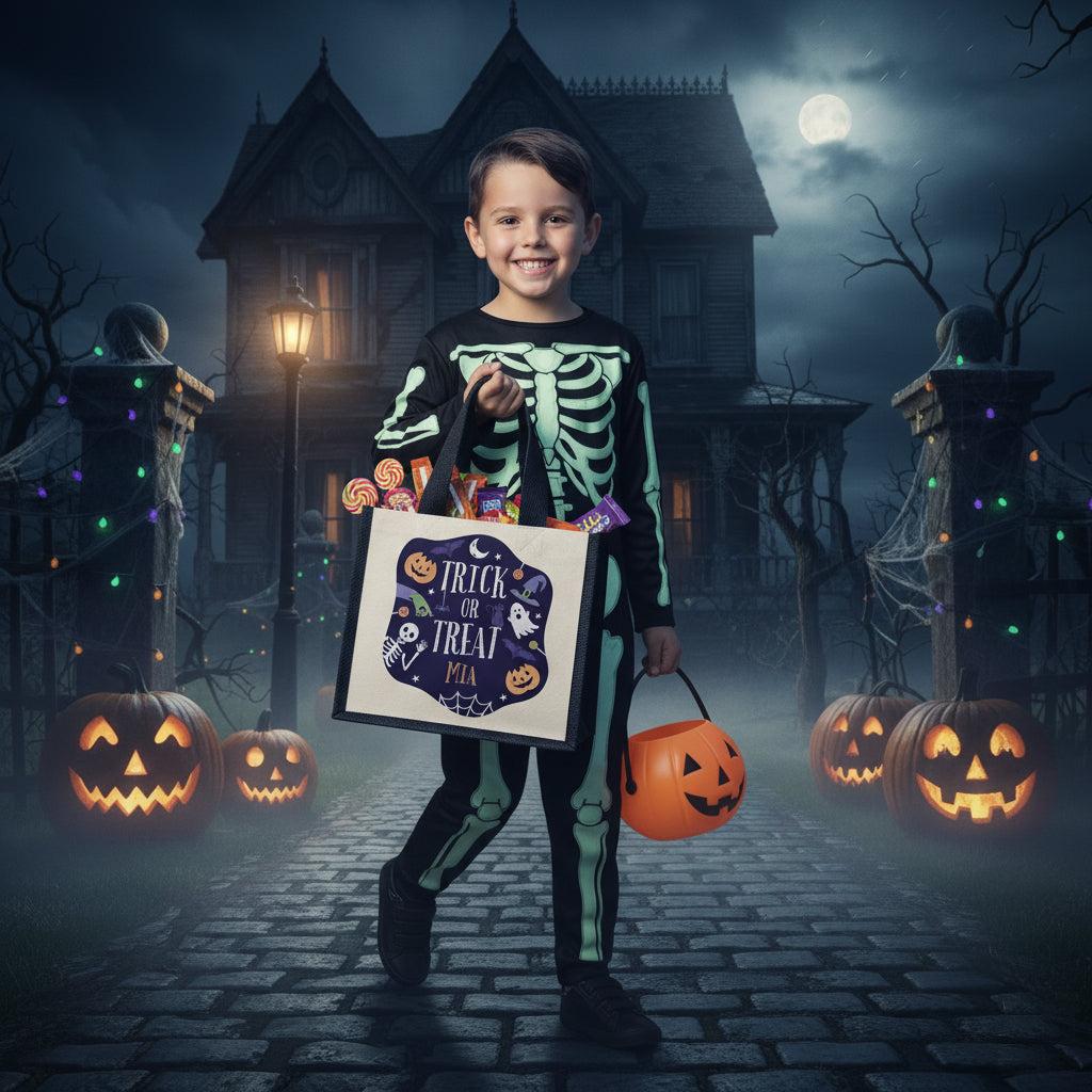 Personalised Trick or Treat Kids Halloween Bag