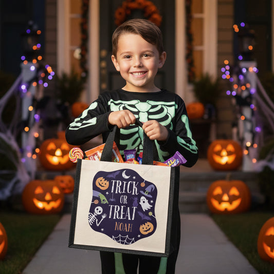 Personalised Trick or Treat Kids Halloween Bag