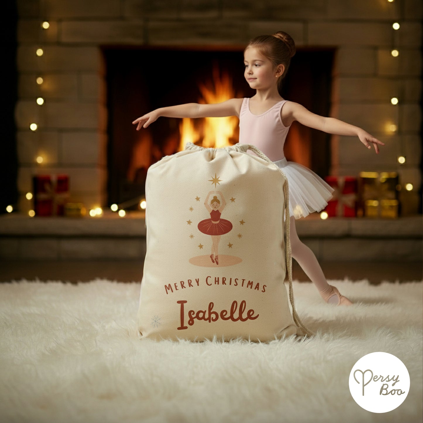 Personalised Christmas Countdown Gift Sack - Ballerina Magic