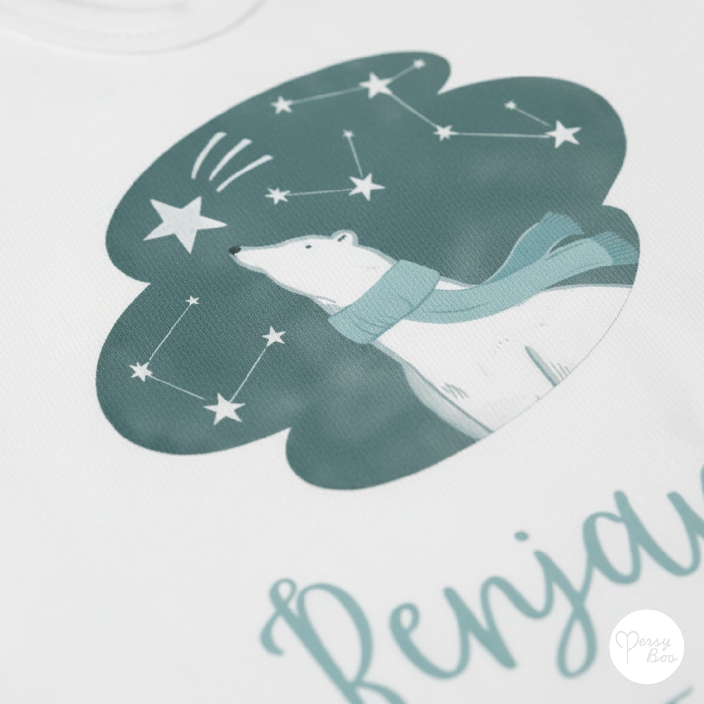 'My First Christmas' Blue Polar Bear Romper - Personalised Baby Grow - Christmas Pyjamas