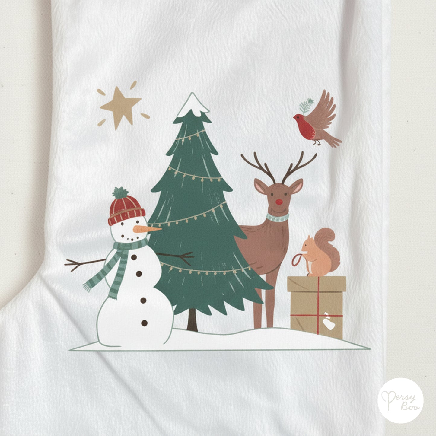 Personalised Forest Theme Christmas Stocking