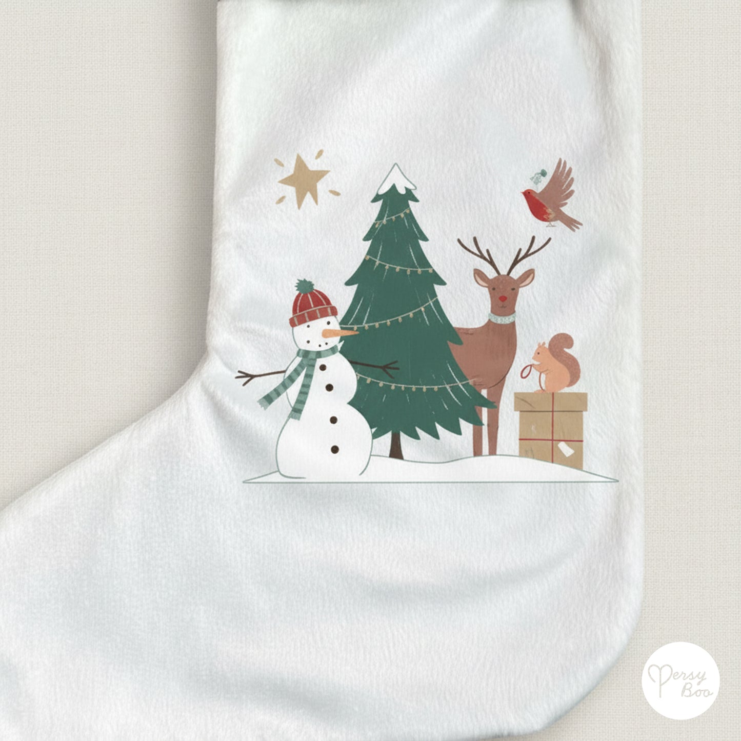 Personalised Forest Theme Christmas Stocking