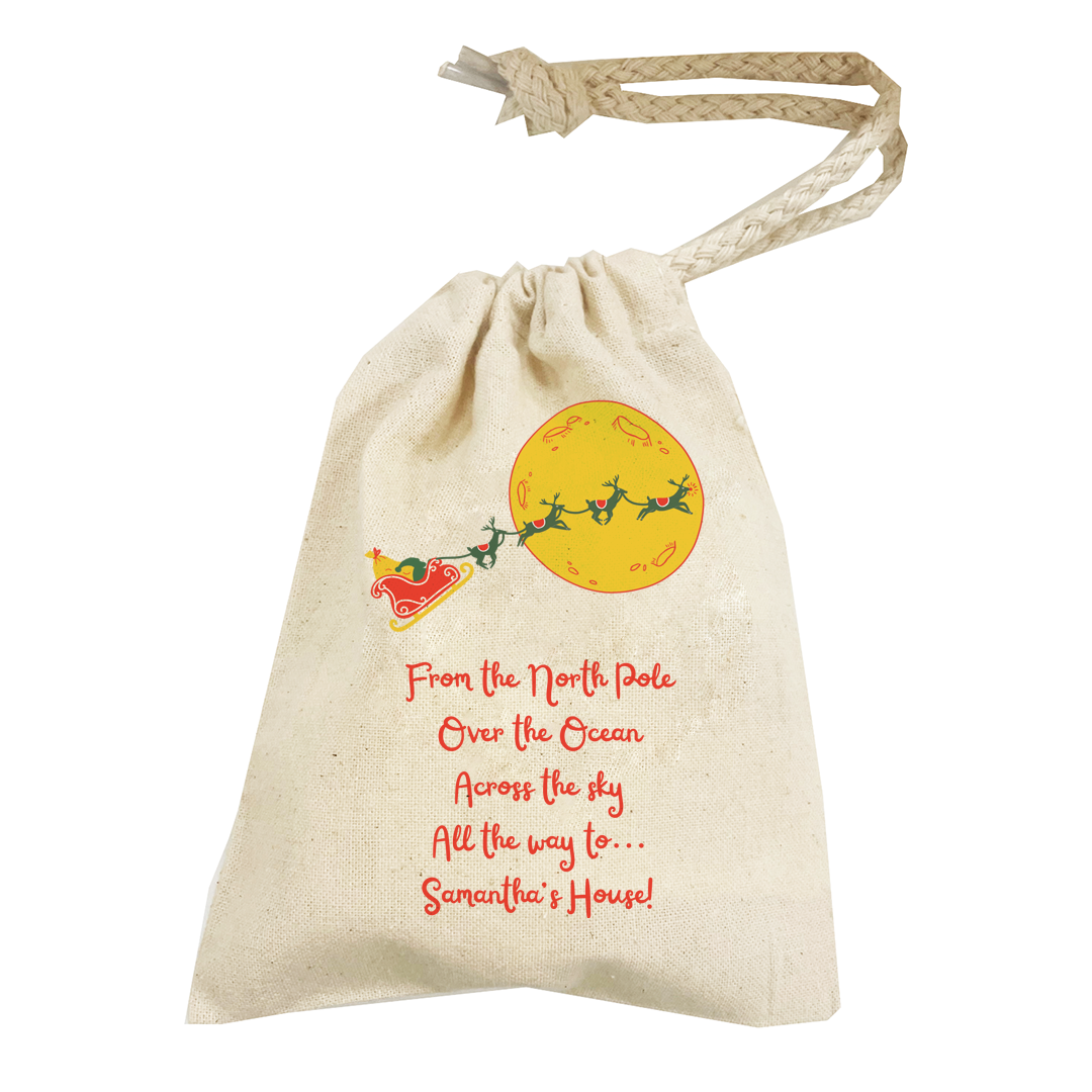 Personalised Christmas Money Pouch - Custom Festive Coin Bag - Holiday Gift Sack - Add Your Name