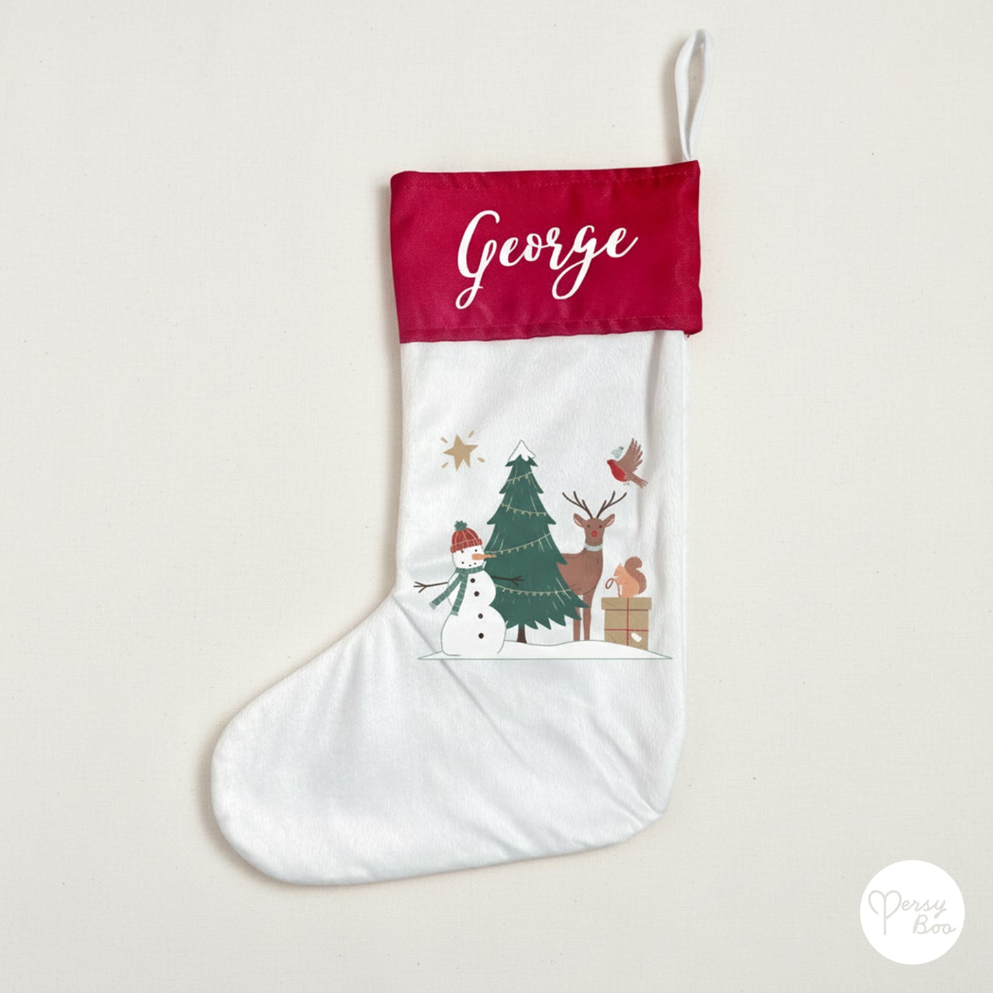 Personalised Forest Theme Christmas Stocking