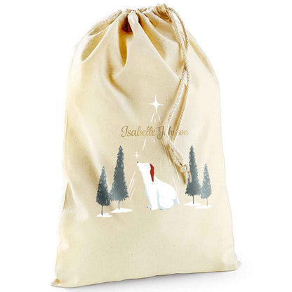 Personalised Santa Sack, Christmas Sack, Child's Christmas Gift Sack, Kids Santa Bag, Polar Bear, Santa Toy Sack, Kids Christmas Gift Bag