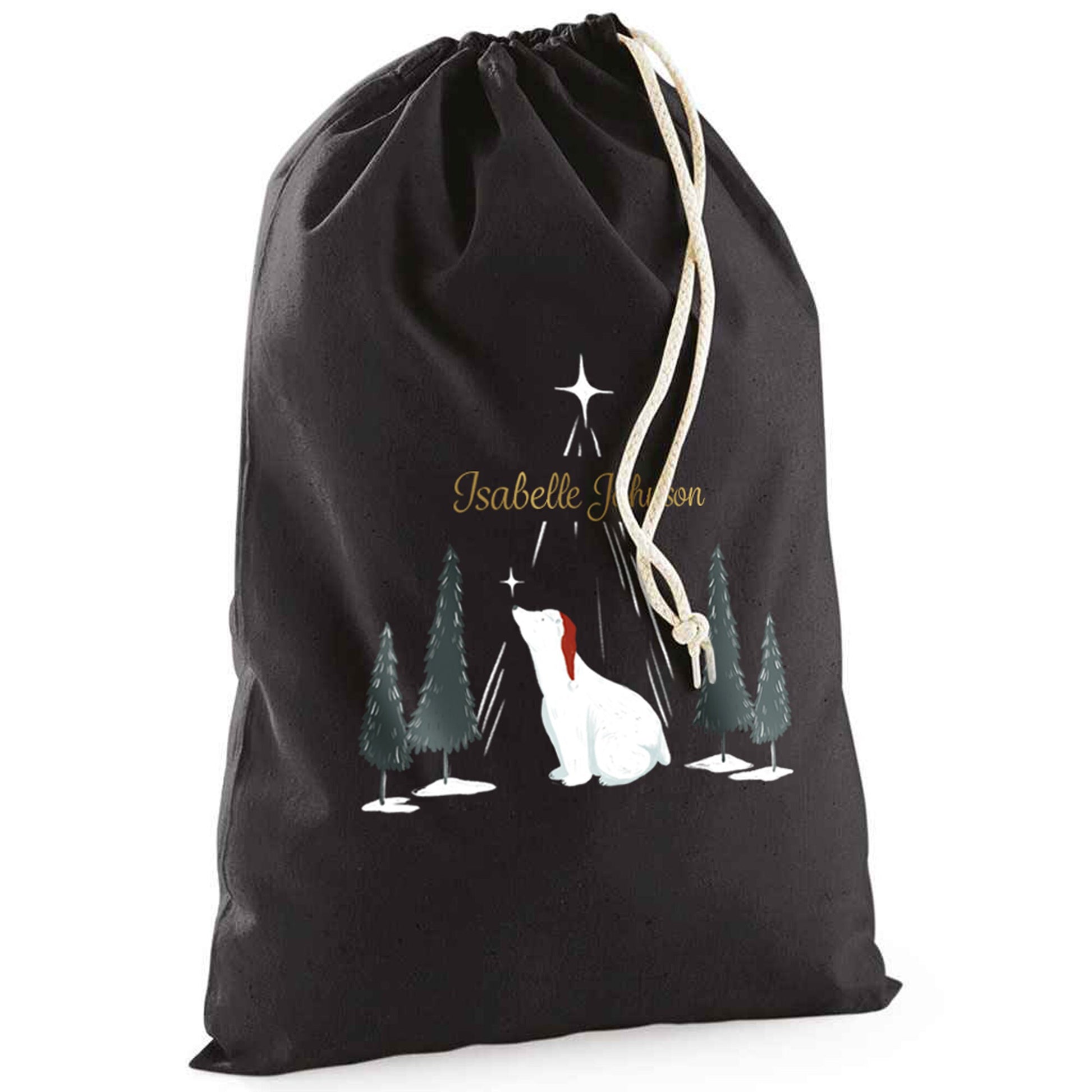 Personalised Santa Sack, Christmas Sack, Child's Christmas Gift Sack, Kids Santa Bag, Polar Bear, Santa Toy Sack, Kids Christmas Gift Bag