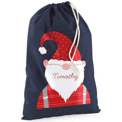 Personalised Christmas Gnome Santa Sack