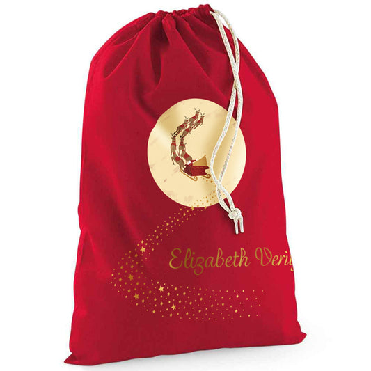 Personalised Christmas Santa Sleigh Sack for Christmas Gifts 100% Cotton