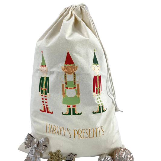 Custom Santa Bag-Christmas Sack Personalised-Drawstring Santa -Holiday Sack-Christmas Gift Bag With Name-Large Sack-Holiday Kid Gifts