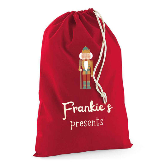 Custom Nut Cracker Bag-Christmas Sack Personalised-Drawstring bag -Holiday Sack-Christmas Gift Bag With Name-Large Sack-Holiday Kid Gifts