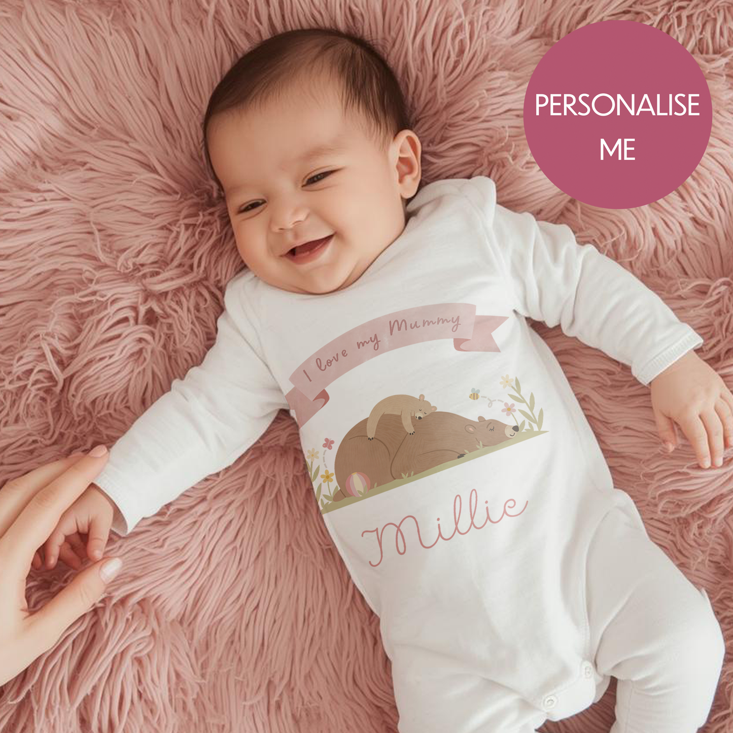 I Love My Mummy Personalised Babygrow - My First Custom Romper - Gift for Mum
