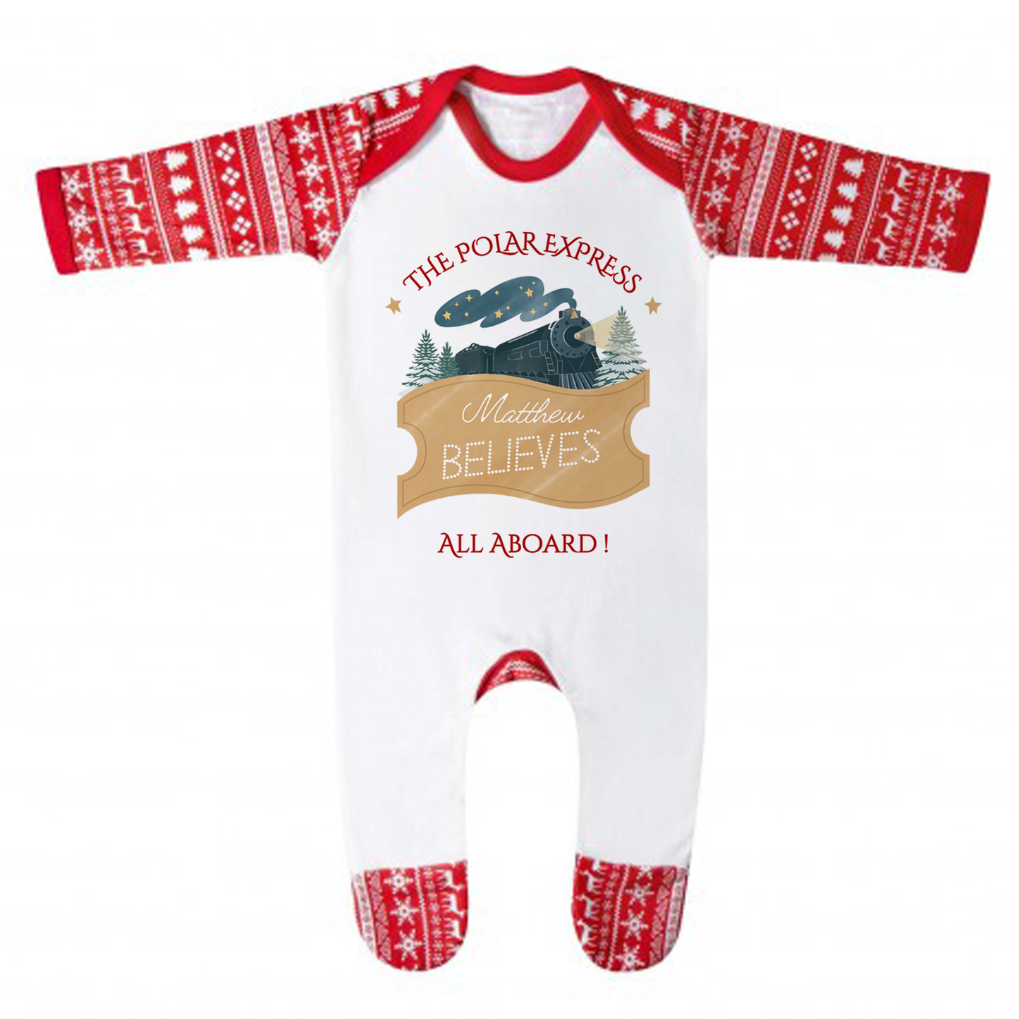 Polar Express with the Family - Personalised - Traditional Christmas Pyjamas