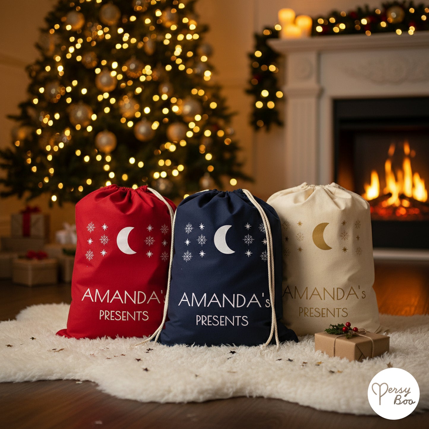 Persoanlised Christmas Moon Christmas Sack