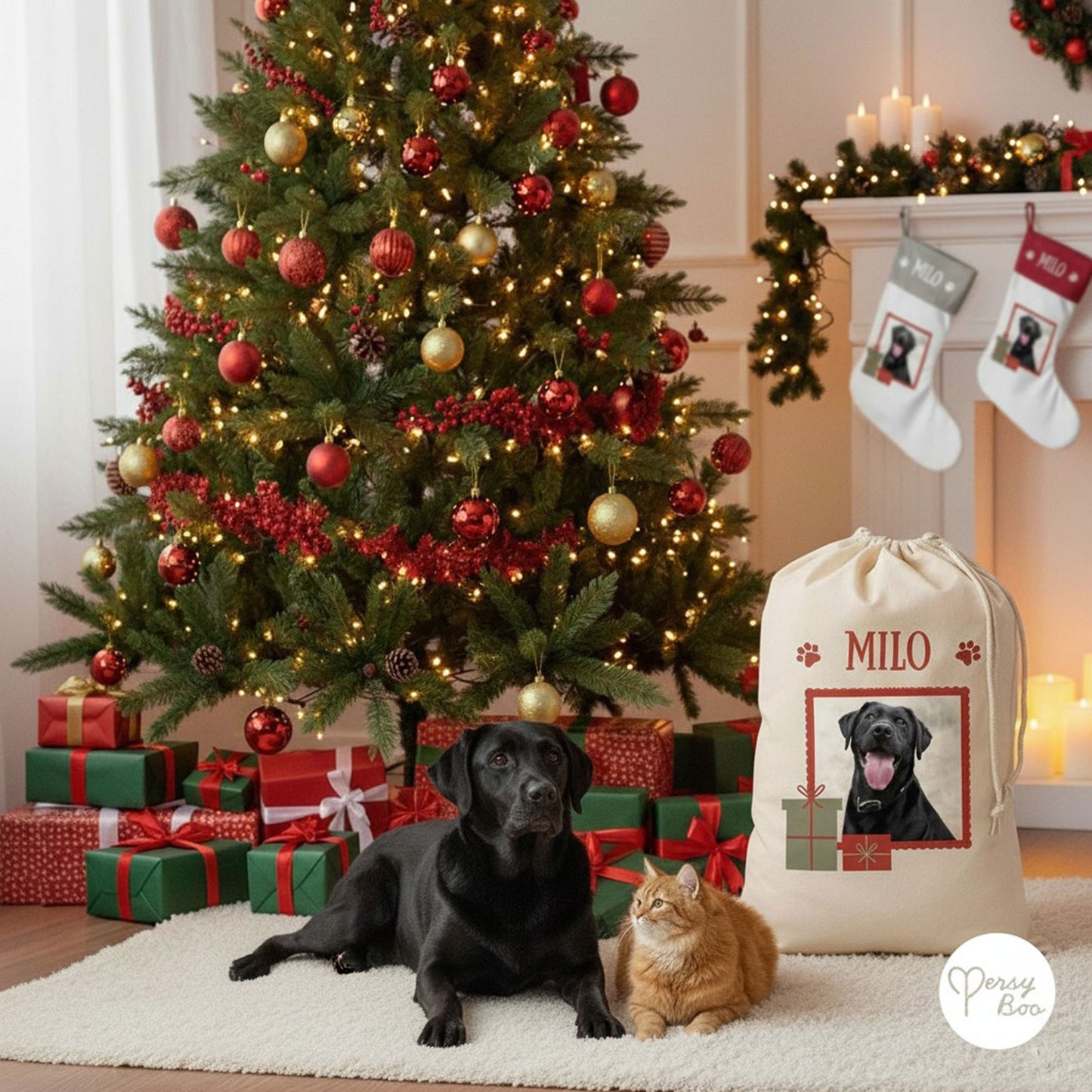 Personalised Pets Christmas Treats Gift Sack